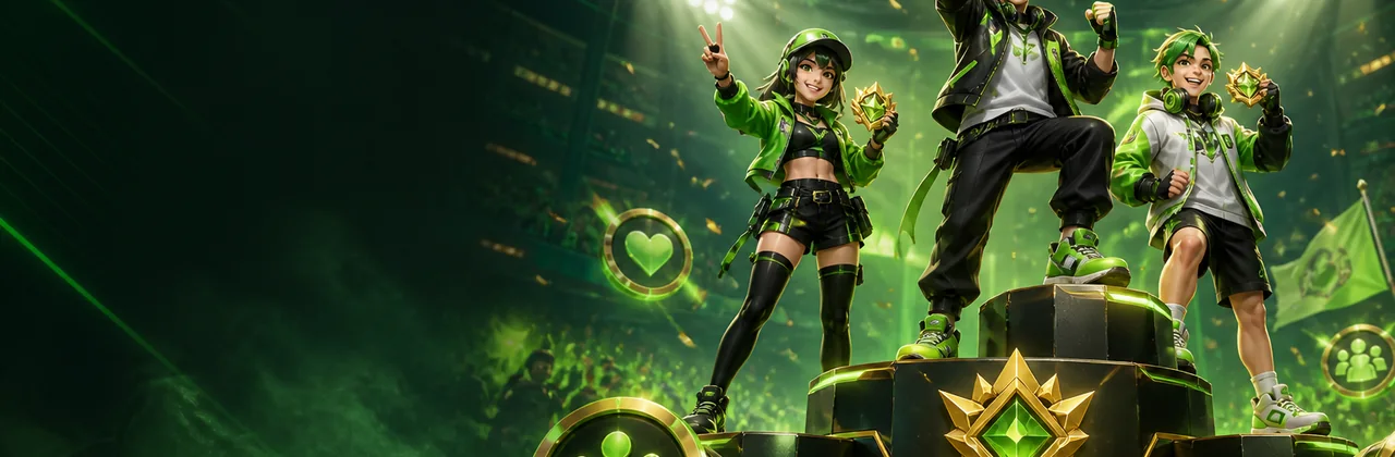 Banner cộng đồng New88 với bục xếp hạng và cúp chiến thắng